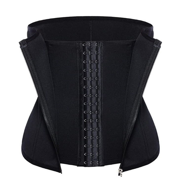Zipper three-breasted belt neoprene corset body burst SWEAT fitness postpartum body girdle