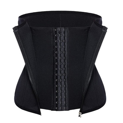 Zipper three-breasted belt neoprene corset body burst SWEAT fitness postpartum body girdle