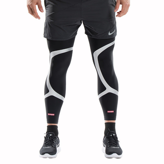 Kuangmi 1 pc Leg Compression Sleeve Basketball Support Sports Knee Protector Socks Pads Shin Guard Football Leg Warmers Cycling