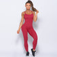 Knitted Yoga Fitness Onesie Sexy Sleeveless Fitness Wear With Straps