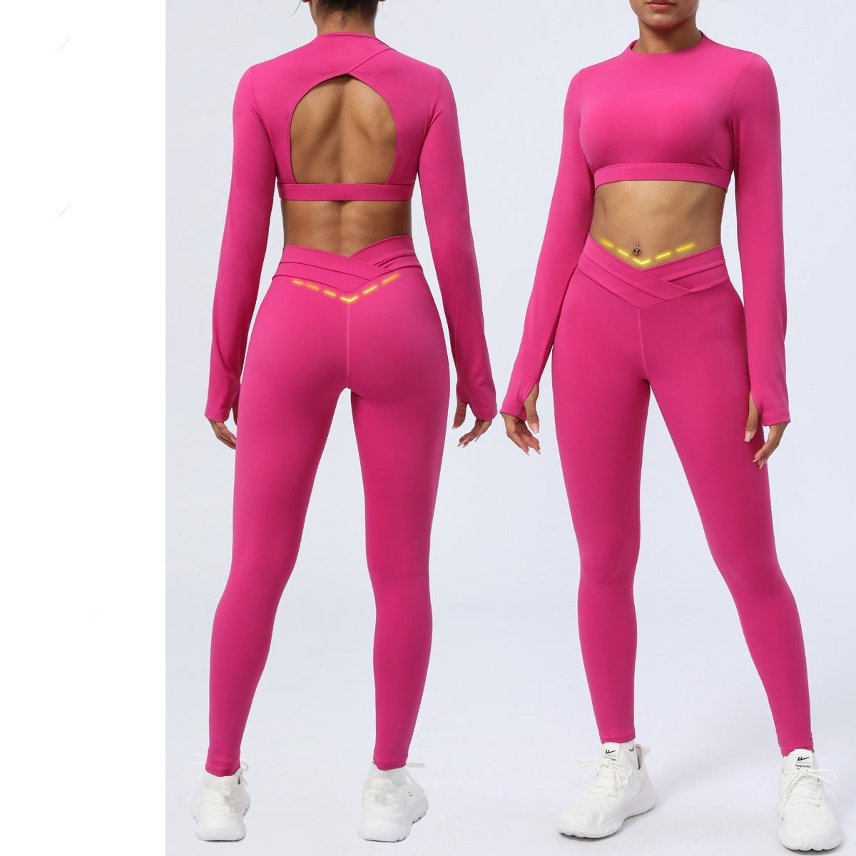 Nude Feel Workout Clothes Suit Cross Strap Showing