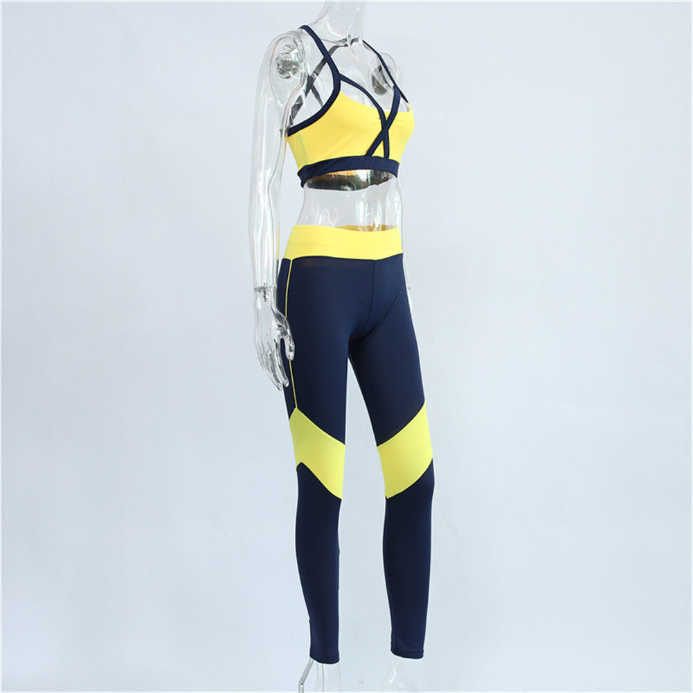 Splicing yoga sports suit
