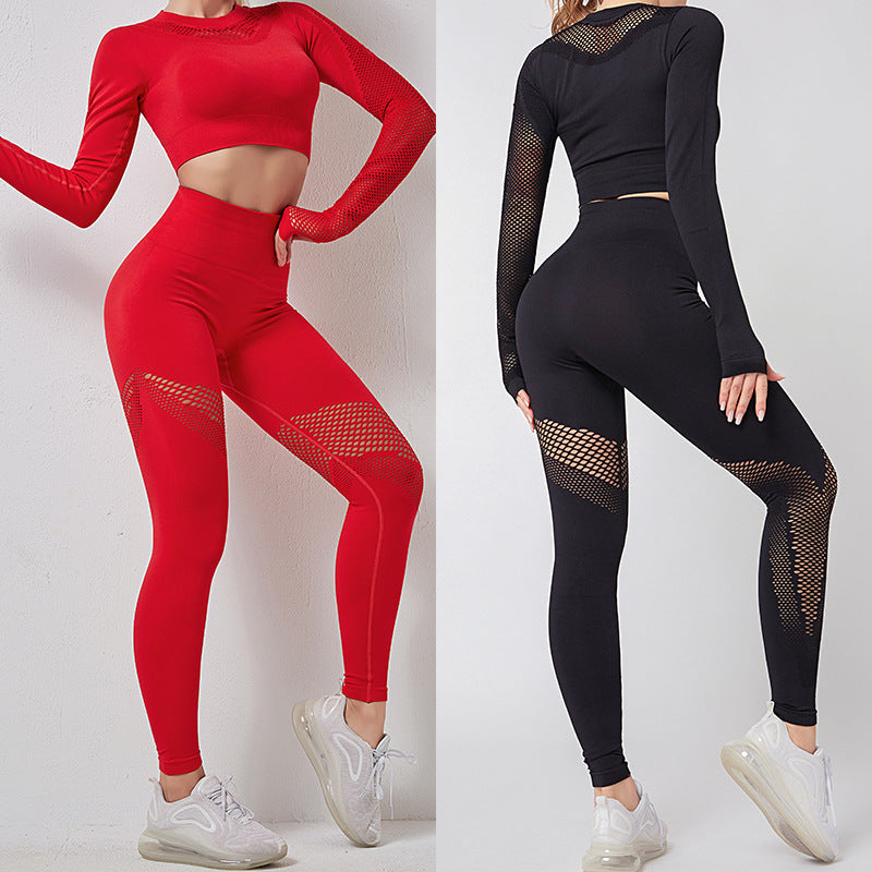 Navel exposed yoga suit