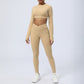 Nude Feel Workout Clothes Suit Cross Strap Showing